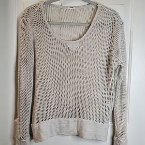 Monrow Crochet Knit‎ Cotton Rayon Crewneck Pullover Sweater – Size S